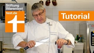 Tutorial Kochmesser richtig schärfen mit Wetzstahl amp Messerpflege [upl. by Myranda]