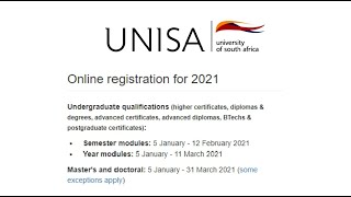 How to register online Unisa 2021 [upl. by Klug392]