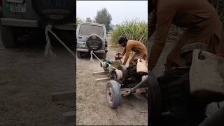 Two Deisal Engine 24HP started with 4x4 jeep viralvideo experiment shortsfeedtreending 4x4jeep [upl. by Verene]