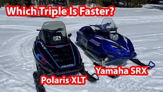 Polaris XLT 600 VS Yamaha SRX 700 Battle Of The Trail Triples Snowmobiles [upl. by Remy591]