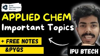 Applied Chemistry Most Important Topics IPU BTech 2024 ipu [upl. by Teage16]