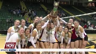 HS Volleyball New Bremen Earns BacktoBack DIV IV State Titles With 31 Win Over Calvert [upl. by Nerin]