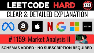 Leetcode HARD 1159  Market Analysis II COUNT WINDOW FUNCTIONS  Explained by Everyday Data Science [upl. by Sabian373]