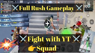 bgmi Full⚔️ Rushgameplay YT squad Fight😈 [upl. by Giguere749]