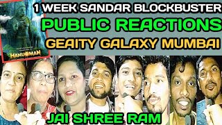 HANU💥MAN Movie Hindi Day 8 Night Show Public Review Geaity Galaxy mumbai [upl. by Ayanet]