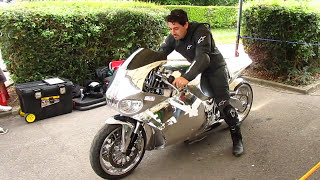 Y2K Jet Turbine Motorcycle full start procedure and burn out [upl. by Ahseinet823]