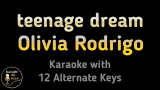 Olivia Rodrigo  teenage dream Karaoke Instrumental Lower Higher Male amp Original Key [upl. by Eelydnarb568]