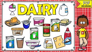 PALABRAS DE COMIDA EN INGLÉS Y ESPAÑOL  PRODUCTOS LÁCTEOS EN INGLÉS  FOOD VOCABULARY  DAIRY [upl. by Etakyram]