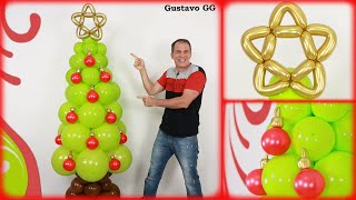 ARBOL DE NAVIDAD con globos 🎄  adornos navideños  Decoración navideña 2023  Gustavo gg [upl. by Senilec]