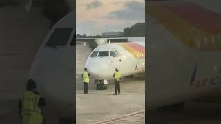 ATR72 of Air Nostrum Prepared for Departure from Menorca Airport aviation avgeek planesspotting [upl. by Jeanelle]