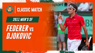 Federer vs Djokovic 2011 Mens semifinal  RolandGarros Classic Match [upl. by Hewett]