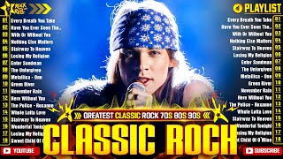 Classic Rock Songs 70s 80s 90s🔥Queen Guns N Roses Nivrana U2 ACDC Bon Jovi Metallica Aeros [upl. by Nniuqal]