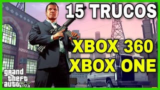 ✔️15 TRUCOS para GTA 5 para XBOX 360 y XBOX ONE CLAVESCODIGOS de GTA V Armas Coches [upl. by Lekkim]