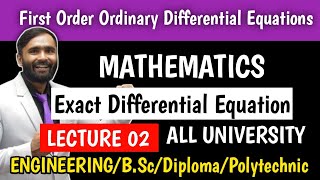 Differential Equation of First Order and First DegreeLecture 2MathematicsEngineeringBScDiploma [upl. by Agnese902]