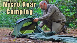 Micro Camping Set up  Overnighter with Campfire Meat Feast [upl. by Pudens]