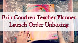 ERIN CONDREN TEACHER PLANNER LAUNCH ORDER UNBOXING [upl. by Neruat478]