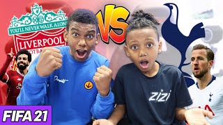 CAN MY LITTLE BROTHER BEAT ME LIVERPOOL vs TOTTENHAM FIFA 21  KAILEM [upl. by Lindell]