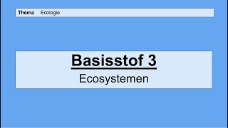 Havo 4  Ecologie en milieu  Basisstof 3 ecosystemen [upl. by Cita]