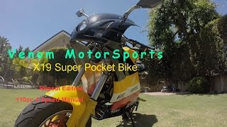 Venom Motorsports X19 Super Pocket Bike Repsol Edition [upl. by Nayk]