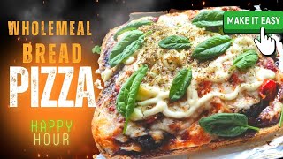 Wholemeal Bread Pizza  NO Flourmade Dough  quick amp Easy [upl. by Lerrud274]