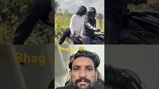 Bhag gya 😂 automobile rider bajaj mt15 biker shortsviral [upl. by Lledualc]