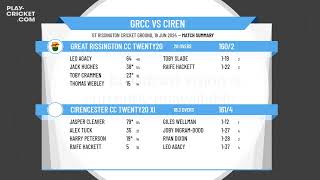 Great Rissington CC Twenty20 v Cirencester CC Twenty20 XI [upl. by Burd]