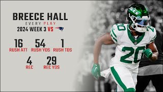 Breece Hall Week 3 Replay Every Run Target and Catch vs New England Patriots [upl. by Derayne]