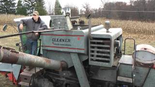 Unloading a Gleaner Model K Combine with 2 row corn head in HD [upl. by Loresz]