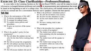 Listening Exercise 23 Barrons TOEFL Class ClarificationsProfessorStudents [upl. by Morganstein]