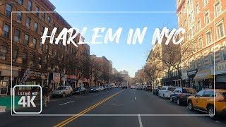 Driving Downtown Harlem Main Street 4K  Black Mecca New York City [upl. by Rainer]