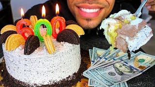 ASMR JERRY 600K SUBSCRIBERS EATING SHOW OREO ICE CREAM CAKE BIG BITES MUKBANG NO TALKING [upl. by Nomrej845]