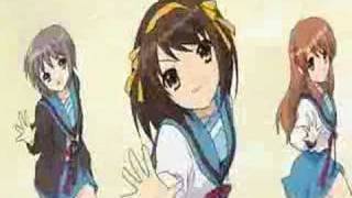 Haruhi Suzumiya and Lucky Star  Caramelldansen [upl. by Notyalk]