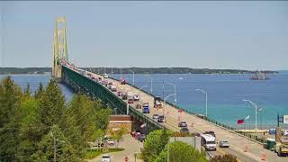 Mackinac Bridge Traffic ahead of Memorial Day weekend [upl. by Llehsor297]