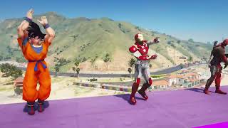 Superman gogo and iron man dancing funny video gta 5 mods [upl. by Shiroma]