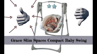 Mommy Review Graco baby swing and Giveaway Graco Slim Space Compact Baby Swing Its portable [upl. by Aluk]