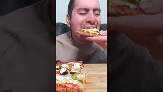 Greek style pizza mukbang pizza shorts [upl. by Wendelina]