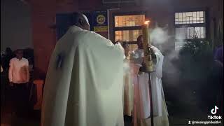 Incensing of the paschal candle by FR Nkosi Sithole Our lady of Lourdes KwaMashu [upl. by Plantagenet32]