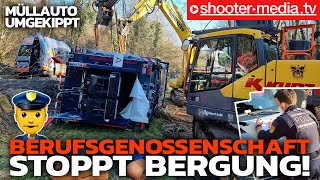 ⚠️ Berufsgenossenschaft stoppt Bergung amp ruft Polizei ⚠️ 🚓 Komplizierte Bergung mit 2 Kettenbagger [upl. by Lexy]