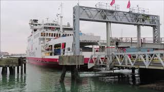 Red Funnel Car Ferry Loading And Departing  Red Osprey  Isle Of Wight  December 2020  kittikoko [upl. by Anitsahs]