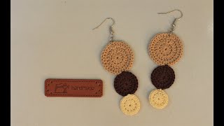 Crochet CIRCLE Dangling Earrings  DIY Earrings [upl. by Etram646]