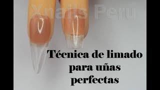 Técnica de limado para estructura de uñas Acrílicas o gel perfectas  Xnails Academy [upl. by Maharva]