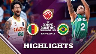 Cameroon 🇨🇲 beat Brazil 🇧🇷 in a thriller both qualify for semis  Highlights  FIBA OQT 2024 Latvia [upl. by Ived]