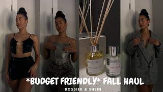 budget friendly fall 2023 haul ♡october shein try on  dossier fragrance dupes  home diffuser [upl. by Bubalo]