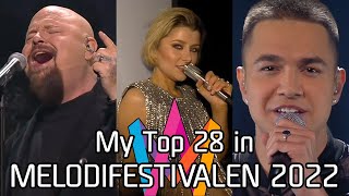 Melodifestivalen 2022  My Top 28 [upl. by Ytisahcal]