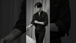 Black shirt with folded sleevesbts btsarmy jungkook taekook shortvideo viralvideo jin [upl. by Razaele]