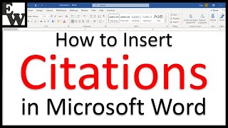 How to Insert Citations in Microsoft Word [upl. by Haidabo45]