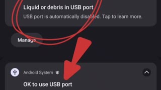 Fix Android System Liquid or debris in USB port  Automatically Disabled Problem Solve  Ok to us [upl. by Mayne]