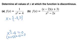 Calculus find x values where f is discontinuous [upl. by Tuppeny267]