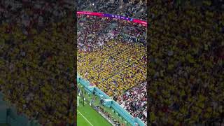 Ecuadorian fans chanting quotQueremos Cervezaquot meaning quotWe want beerquot during the opening world cup [upl. by Schonfield]