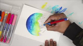 DOMS Brush pen painting trick and tutorial  how to draw using brush pen [upl. by Ammadas849]